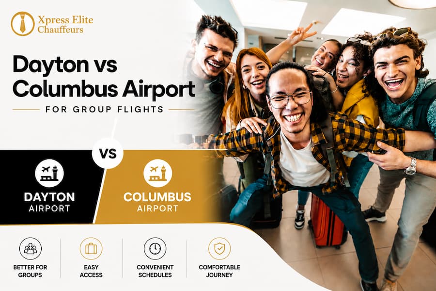 dayton vs columbus airport group flights